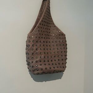 Cassandra of Los Angeles Studded Brown Shoulder Bag